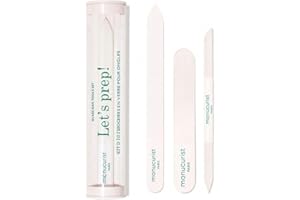 Manucurist Trio Akcesoria – Ekskluzywny zestaw w tubie ze szklaną pilniczką do paznokci, polerką i kopytkiem do skórek – Akcesoria do pielęgnacji paznokci