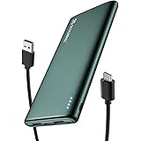 Coolreall Power Bank 10000mAh, [Sottile & Leggero] Caricatore Portatile, Batteria Esterna PowerBank con USB C Uscita/Ingressi