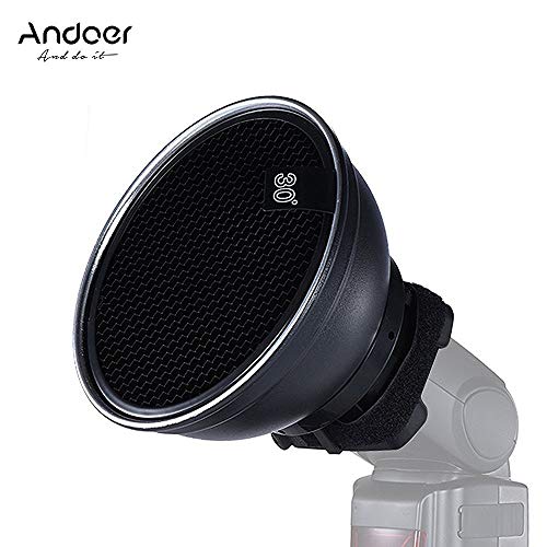 Andoer 5 9   15cm  Argent Dish beaut   Diffuseur w   30 degr  s en nid d abeille pour Neewer Canon Nikon Yongnuo Godox Meike Vivitar Photographie sur l appareil photo flash Speedlite Speedlight