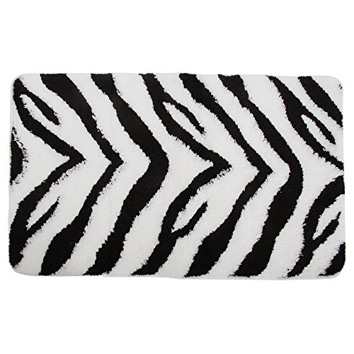 Badematte im Zebra Design (siehe Beschreibung) (schwarz/weiß)