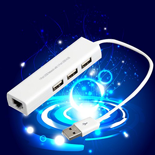 Netzwerk Adapter USB 2.0 HUB, High Speed USB 2.0 Adapter RJ45 Gigabit Ethernet Netzwerk mit 100 Mbps Blanc - 5