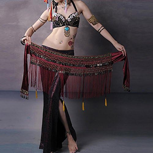 women waist chain handmade egypt belly dance hip scarf tribal scarves wrap tribal tassels coin performance nation skirt belt
