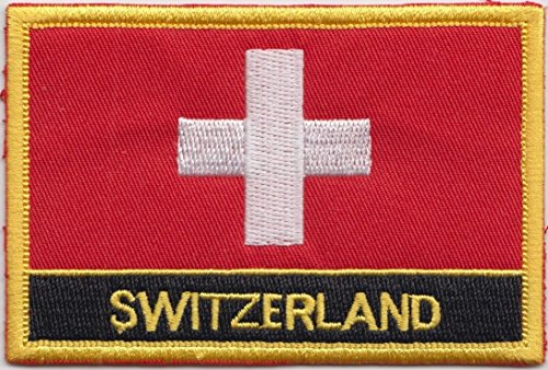 1000 Flags Switzerland Flag Embroidered Rectangular Patch Badge/Sew On Or Iron On From
