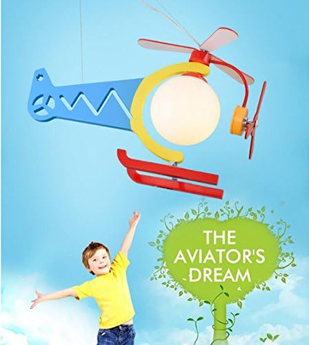 Children's room Aircraft Pendant chandelier,Led Creative Hanging lighting fixtures Cartoon Ceiling light fixture Bedroom Clothes shop Wood Decoration For e27-Colorful