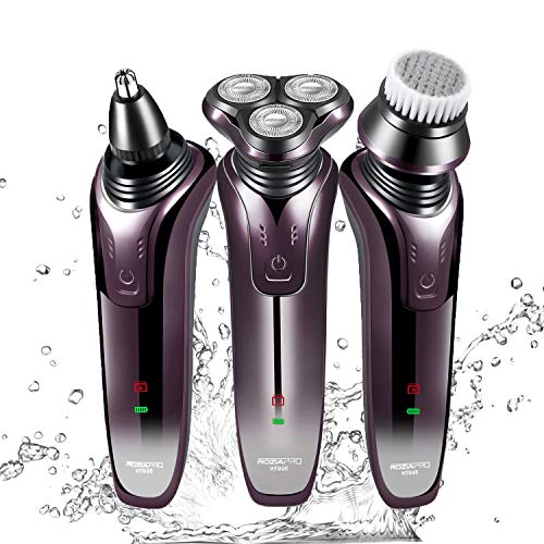 Electric Shaver Razor for Men Rechargeable Rotary Shaver Nose Trimmer Facial Cleaning Brush 3 in 1 C