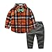 Produktbild 2 Baby Jungen Casual Kleidung SET Kinder Plaid Hemd Tops Hose Outfits (140)