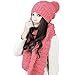 Produktbild Damen Knit Woolen Skifahren Frauen Gehäkelte Beanie Strickmütze warme Mütze Slouchy Wollmütze Slouchy Ski Caps Hut Knit Hood Schal Caps Hüte Anzug (Rosa)