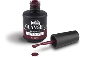 Valmy GlamGel Gel Polish UV/LED – Esmalte de Uñas Semipermanente Profesional de Colores de Moda de Larga Duración, Secado Rápido y Brillo Intenso para Lámparas UV o LED (Cabernet) (15 ml)