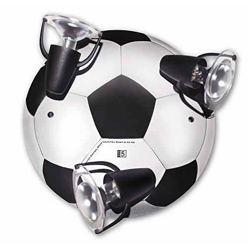 Waldi Leuchten Deckenstrahler Fußball Round Schwarz-weiß, Schwarz/Weiß, Holz, 65271.0