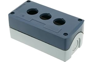 BEMATIK.COM BeMatik - Caja de Control de Dispositivos eléctricos para 3 pulsadores o interruptores de 22 mm Gris