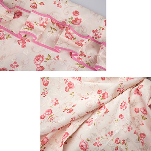Kinlo® 1er Pack 145x245cm Blickdicht Vorhänge Blinkschutz Gardinen mit Ösen Dekoschal mit Blumen Druck im Wohnzimmer – Rosa - 6