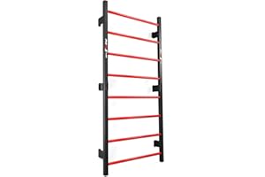 K-Sport: Barras de pared con 8 peldaños, muro de escalada para montaje en pared, muro de peldaño para interiores y exteriores, estación de fuerza para un entrenamiento muscular eficaz, para el hogar