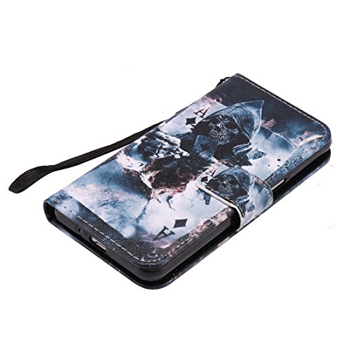 Nancen Samsung Galaxy Grand Prime SM-G530 G531F (5 Zoll) Hülle / Handyhülle, Painted Persönlichkeit PU Leder Tasche Schutzhülle Case Lederhülle Flip Cover mit Standfunktion, zwei Kartenfächer und Eine Brieftasche Etui [Gott des Todes] - 6