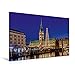 Produktbild Calvendo Premium Textil-Leinwand 120 cm x 80 cm Quer, Hamburger Rathaus mit großer LED-Tanne | Wandbild, Bild auf Keilrahmen, Fertigbild auf Echter Leinwand, Leinwanddruck Orte Orte