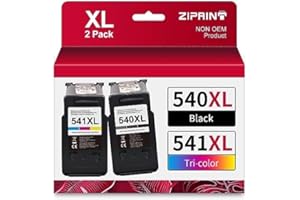ZIPRINT 540 541 XL Printer Cartridges Compatible with Canon Printer Cartridges 540 541 PG-540 XL CL-541 for Canon Pixma TS5150 MG3650 MG3650s MG4250 MG3150 MG3250 MX475 TS5151 (2-Pack)