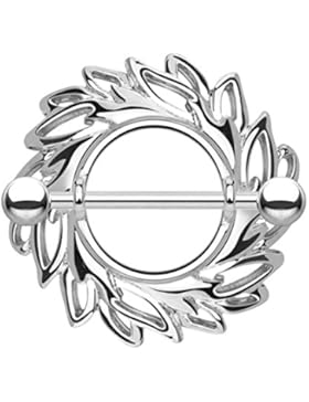 beyoutifulthings RING TRIBAL Brustwarzen-piercing Intim-piercing Brust-piercing EDELSTAHL 14 KARAT VERGOLDET SILBER...