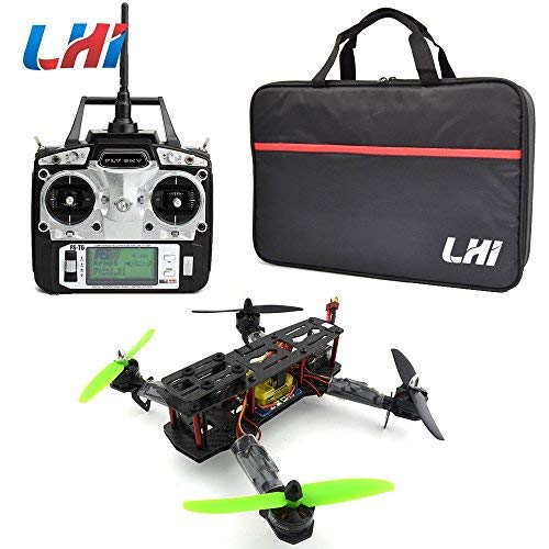 LHI qav250 Quadrokopter Rennkopter Rennen + CC3D Flugcontroller + MT2204 2300KV Motor + Simonk 12A ESC + 5030 Propeller+ FlySky FS-T6 für FPV (Montiert)