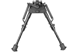 BRAVOVSKI 15 - 23 cm taktisch Tilt Bipod Höhenverstellbar Schwenker Auflageschiessen Zweibein mit S-Lock-Hebel (Aluminium), Schwarz