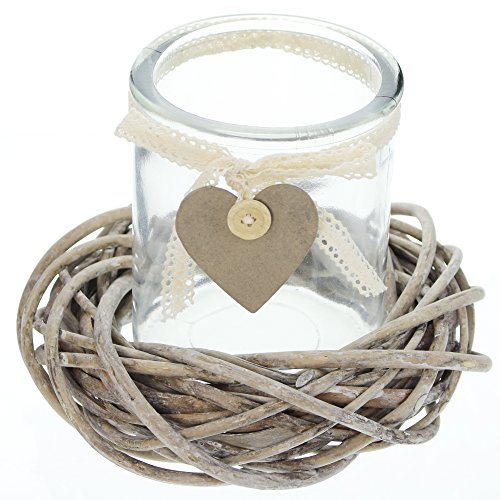 Windlicht "Weidenkranz". 2tlg. Artnr. 103235