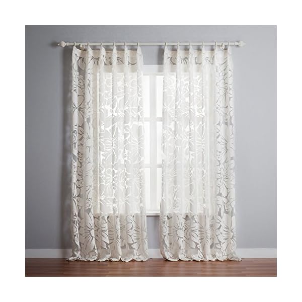 GWELL Floral Supersoft Sheer Voile Top Curtains for Living Room