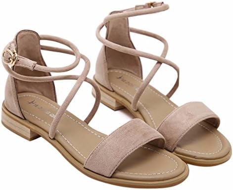YUCH Women's Shoes Cross Bandage Summer Flat Casual Sandals,Luo,40
