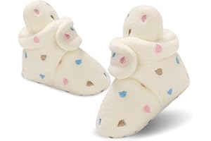 KFNIRE Przytulne polarowe buciki dziecięce z bawełnianą podszewką, antypoślizgowe i miękkie podeszwy buty dla noworodka 0-18 miesięcy skarpety buty unisex kapcie dziecięce zimowe ciepłe buty