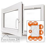 60mm Bautiefe Kunstofffenster Einbruchhemmend WK2 Pilzkopf BxH 80x90cm / 800x900mm2 Fach DIN Links (Griff Rechts)4 PilzköpfeKellerfenster Kunststoff Fenster Pilzkopfverr. WINKHAUS Isolierglas