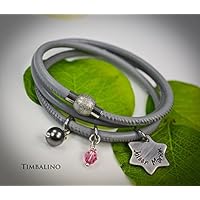 Wickelarmband mit Wunschgravur, Sternanhänger, mit Namen