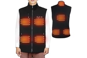 ARRIS Heated Vest for Men Petite & Big Kids, Size Adjustable Electrical Warm Fleece Gilet W/ 7.4V Battery for Outdoor Camping Hunting Hiking Golf