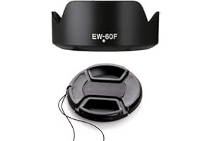 FANZR Pare-soleil pour objectif EW-60F et bouchon d'objectif 55 mm pour Canon EF-M 18-150 mm F3.5-6.3, compatible avec appareil photo M50 M50II, M6 M6II, M200 M100 M10 M5 M3 (lot de 1 + 1)