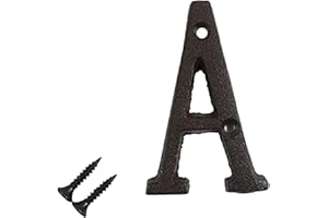 BKBP Schmiedeeisen Dekorationen, Staben Deko, Großbuchstaben, Alphabet Und Nummer Buchstaben, Symbol aus Metall, Kreative DIY Hausnummer Metall Buchstaben, Wand und Tür Dekorationen (A, As Show)