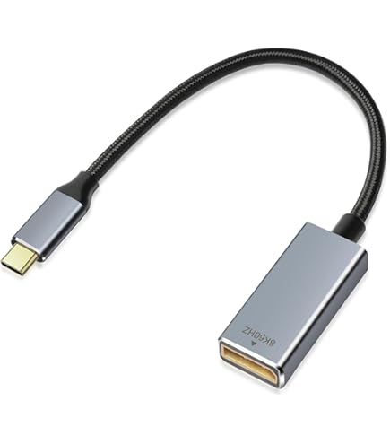 PremiumCord 8K Câble USB-C à DisplayPort 1.4, USB 3.2 Gen 2, Plug à Plug, Résolution 8K @ 60Hz, 4K @ 144Hz, Full HD 1080p, HDCP2.2, Couleur Noir, Longueur 2 M