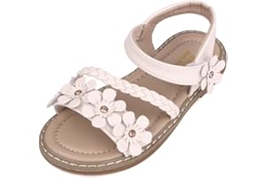 ANBIWANGLUO Sandalen Mädchen Sommer Sandales für Mädchen Blumen Sommerschuhe