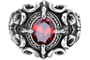 Auriselle Herren Wikinger Ring Öffnung Verstellbarer Strass/Zirkonia, Offene Retro Punk Hip Hop Gothic Schmuck Vintage Glänzend Party Geburtstag/Weihnachten Geschenk Männer Jungen