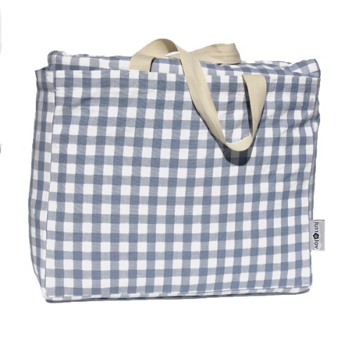 Extra große Picknickdecke Karomuster Blau (gepolstert) - 2