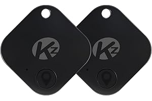 KZO Air Tags-2 Pack Bluetooth Tracker Tag Work with iOS and Android, Phone Finder, Loud Sound, for Keys, Wallet, Backpack, Luggage, Black