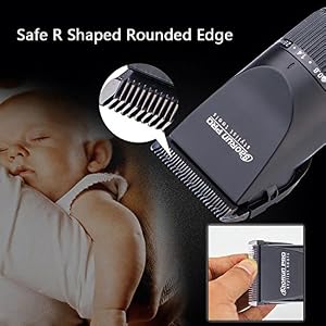 Woolala Professional Hair Clipper Cordless Rechargeable Quiet for Adults and Toddlers with 4 Guides Comb, Red - Image 3