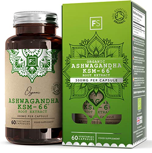 Ashwagandha KSM-66® Orgánico - 60 capsulas de Focus Supplements | EXTRACTO DE ASHWAGANDHA ALTA POTENCIA | Soporte inmunológico y reductor del estrés | Fabricado en el R.U