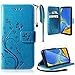 Produktbild AROYI Samsung Galaxy A7 2018 Flip Hülle Galaxy A7 2018 Wallet Case Schmetterling Handyhülle Leder Tasche Schutzhülle für Samsung Galaxy A7 2018 Blau