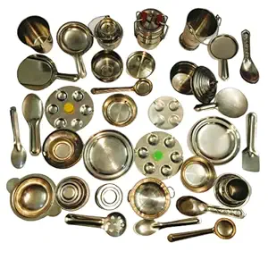 ?Saji collections Mini Kitchen Set , Kitchen Set for Girls , Steel Kitchen Set for Girls , Choppu Jaman , Miniature Cooking Set for Kids , Mini Kitchen Set for Kids ,