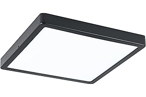 Eglo LED Plafonnier extérieur Argolis 2, éclairage d'extérieur pour mur et plafond, luminaire en métal noir et plastique blanc, blanc chaud, IP44, 28,5 cm