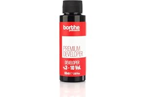 Borthe Mini Professional Creme Hair Developer Activator Peroxide for Hair Colouring Long Lasting Colour and Grey Coverage 60ml 3% 10 Volume
