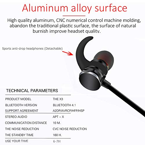 Bluetooth Headphones,Benefast 4.1 EDR Sport Wireless Earphones In-Ear Headset,Sweatproof Earbuds with Built-In Mic Noise Cancelling,Richer Bass,Hi-Fi Stereo,6H Playtime For Running (Black)