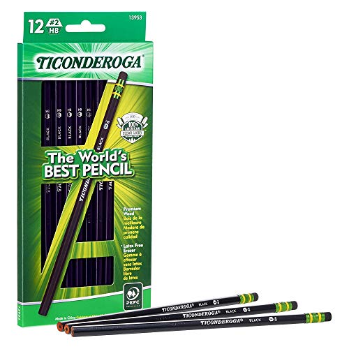 Dixon Ticonderoga wood-cased # 2 matita Scatola da 12 Nero