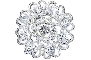 Jays Jewellery - Heart Womens Fashion Rhinestone Flower wedding Bridal Brooch Pin