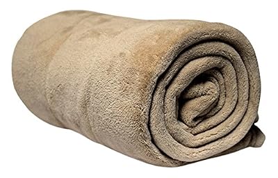 Soleil d'Ocre 512047 Plaid Polaire Polyester/Microfibre Ecru/Taupe 110 x 160 cm