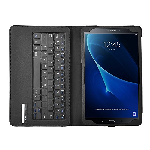 ELTD Samsung Galaxy Tab A 10.1 Tastatur, Detachable Bluetooth Tastatur (QWERTZ Tastatur) mit Standfunction Für Samsung Galaxy Tab A 10.1 T580N / T585N (2016), Schwarz - 5