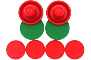 BAMBOOPACK Poussoirs de Hockey pneumatique et palets de Hockey pneumatique - Accessoires de Rechange pour Tables de Jeu (2 attaquants + 4 palets)