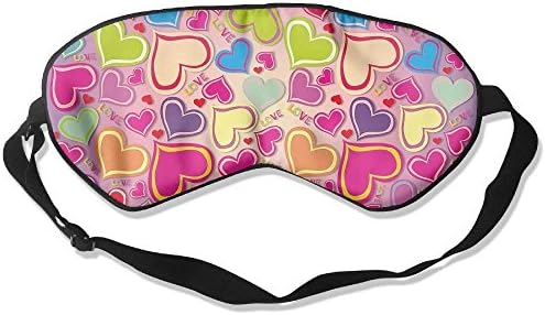 Comfortable Sleep Eyes Masks Heart Colorful Pattern Sleeping Mask for Travelling, Night Noon Nap