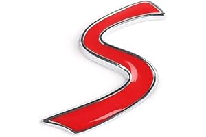 MANG JIANG Stemma S Argento Lettera 3D Badge Lettering Adesivo di Ricambio Universale Posteriore Coperchio Portellone Portellone Posteriore Copertura per Mini Cooper (S)